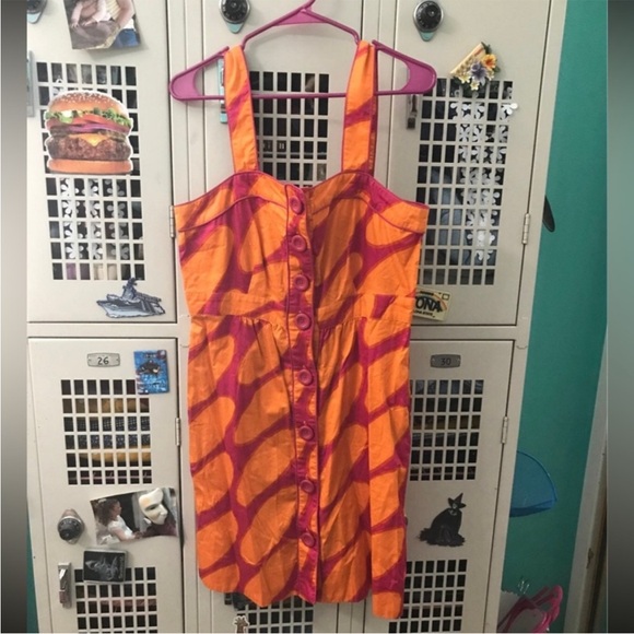 Marimekko Orange and Pink Dress - Picture 3 of 4